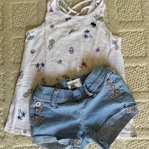 A&F Kids tank top & shorts for girls size 5/6.
